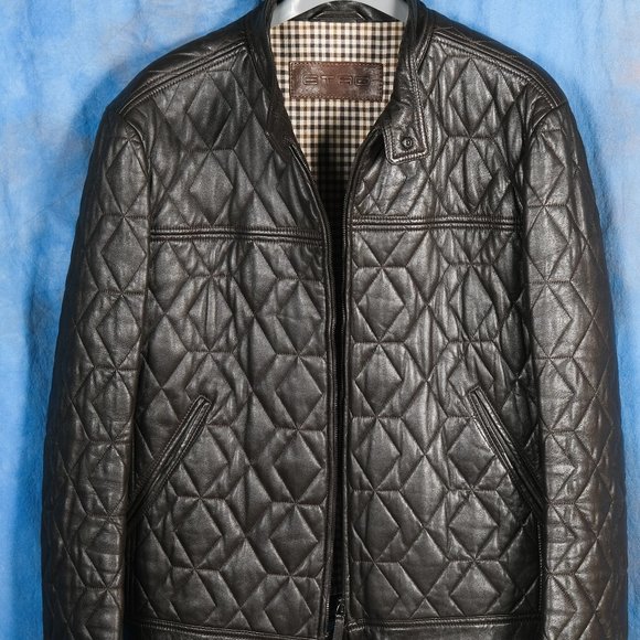 Etro leather men jacket size xl